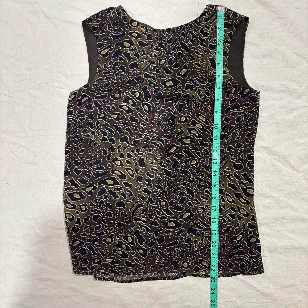 NWT Tory‎ Burch 100% Silk Tanya Top Abstract Leopard Tie Neck Blouse Size 0 - Picture 6 of 6